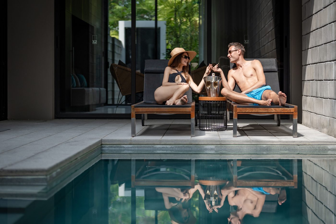 Villa pool reflection