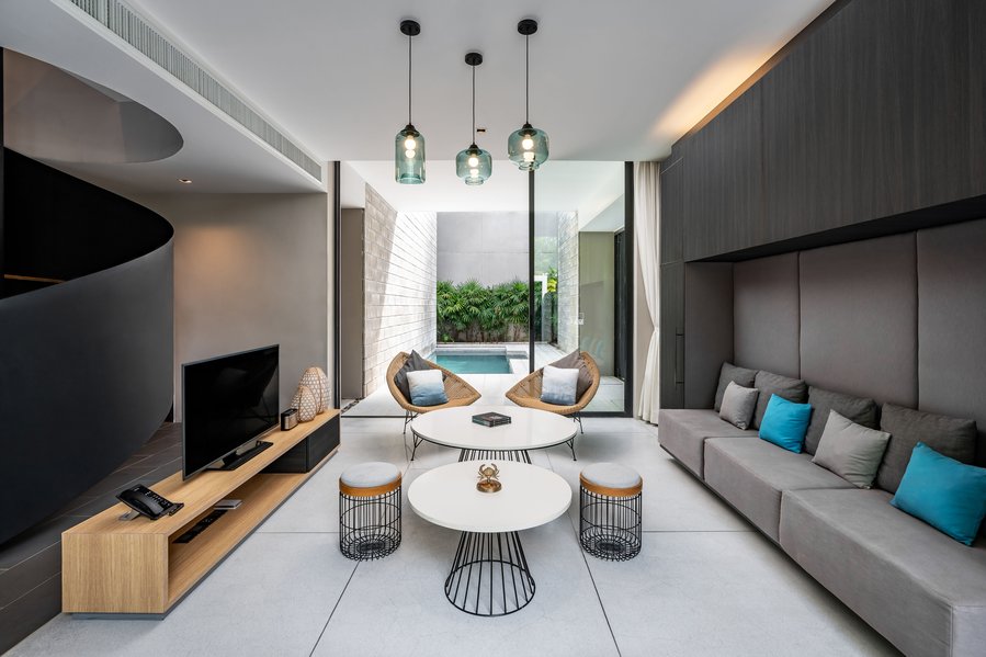 One Bedroom Duplex Pool Suite interior